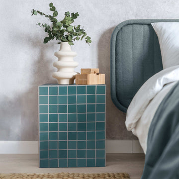 Callista 18" Modern Bohemian Ceramic Tiled Rectangle End Table - JONATHAN Y